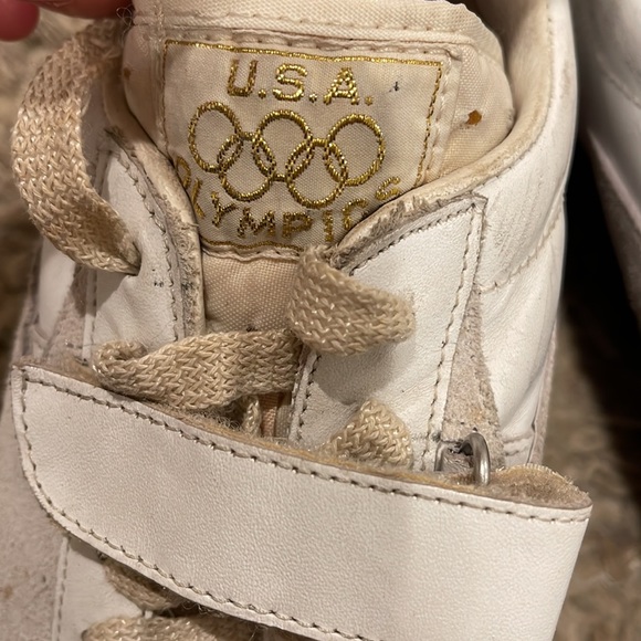 Rare Vintage U.S.A. OLYMPICS Gold SuperStar White Leather Shoes Size 6.5-7 - Picture 5 of 8